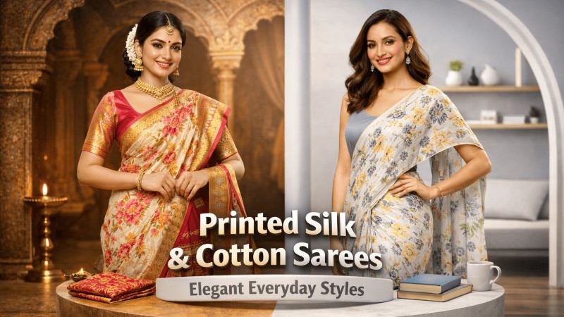 Printed Silk and Cotton Sarees